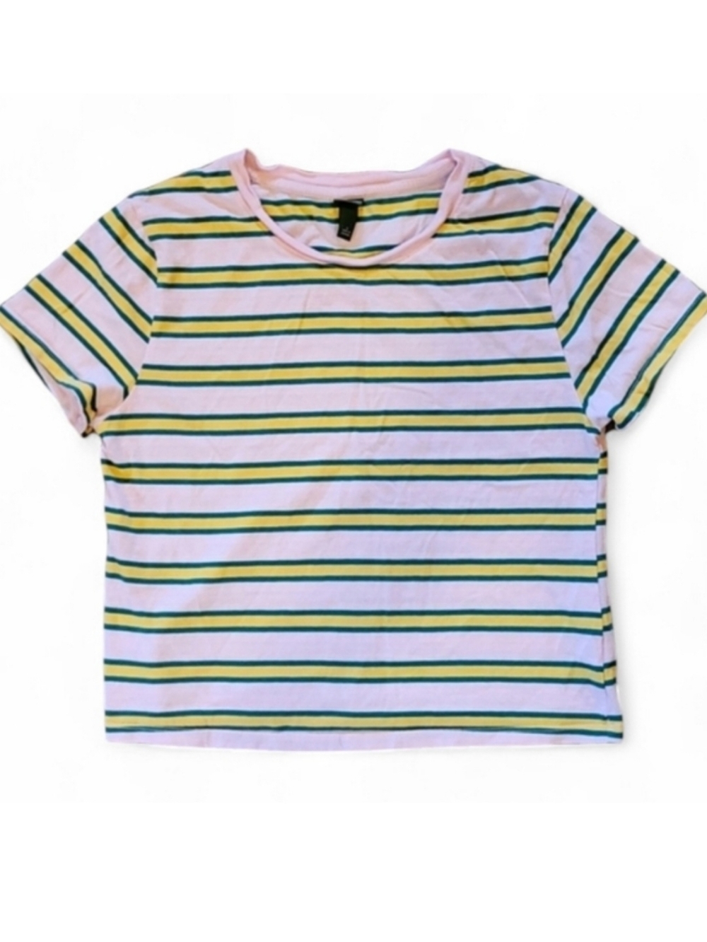 Women's Wild Fable Striped Pink Green & Yellow Shirt Size Small